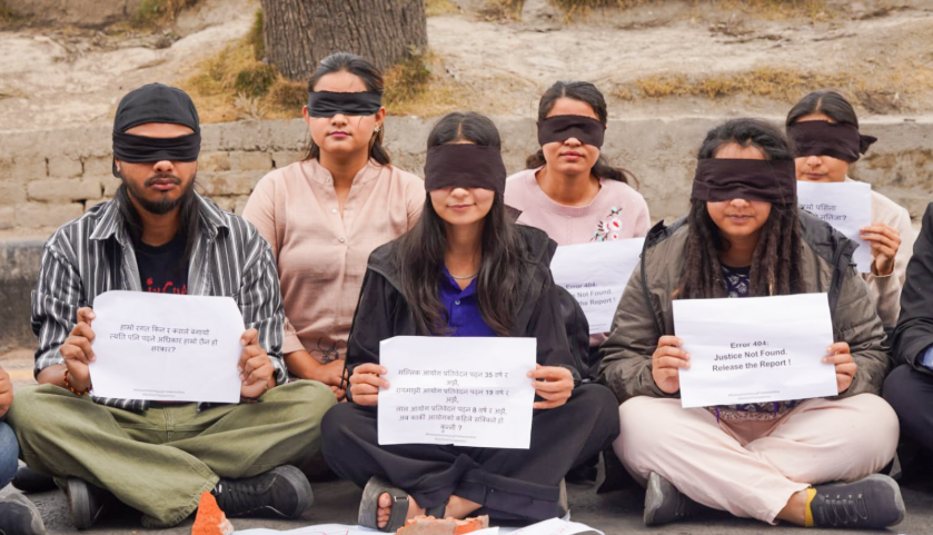 कार्की आयोगको प्रतिवेदन सार्वजनिक गर्न माग गर्दै माइतीघर मण्डलामा प्रदर्शन